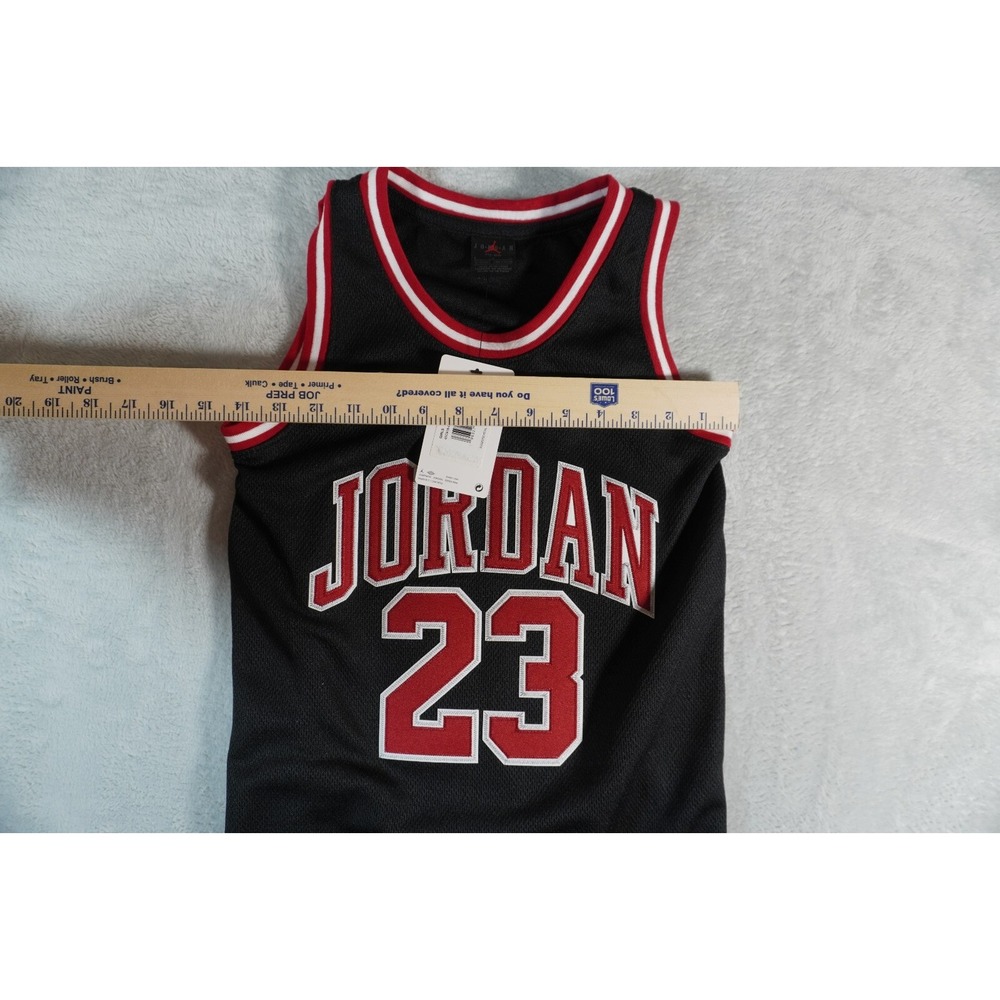 Jordan Nike‎ Girls 23 Jersey Long Tank Top  Size L Gym Black Sleeveless MSRP $45 - Picture 10 of 12